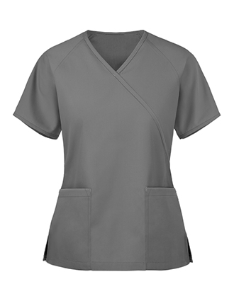 Panda Uniform Women's Two Pocket Mock Wrap Scrub Imported Top