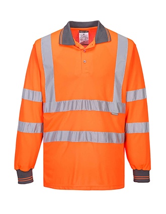 PortWest Hi-Vis Polo Shirt  L/S