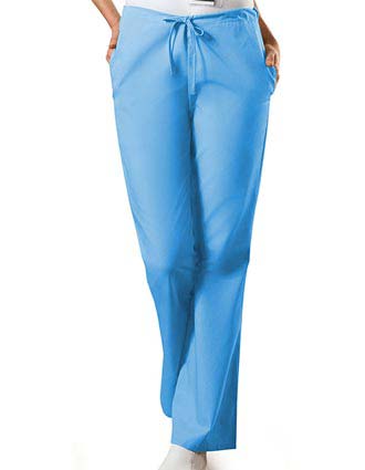 PU Made To Order Women's Drawstring Low Rise Flare Leg Scrub Pants-PU-2000