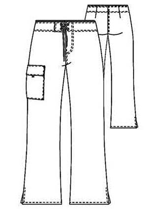 PU Made To Order Women's Single Pocket Flare Leg Medical Scrub Pants-PU-2009
