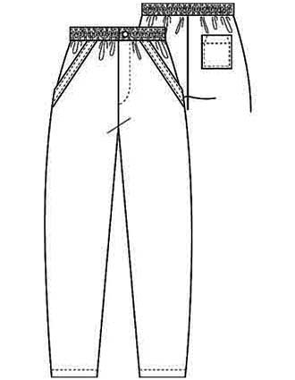 PU Made To Order Unisex Elastic Back Front Drawstring Scrub Pants-PU-2013