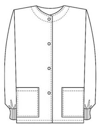 PU Made To Order Unisex Two Pocket V-Neck Warm Up Scrub Jacket-PU-6004