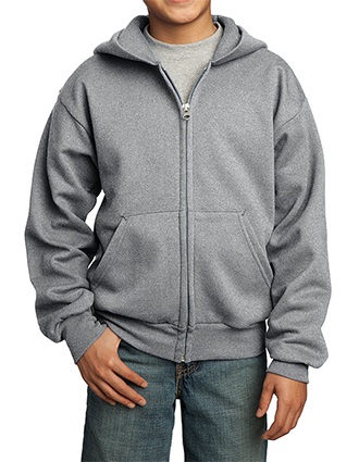 Port & Company Youth Core Fleece Full-Zip Hooded Sweatshirt