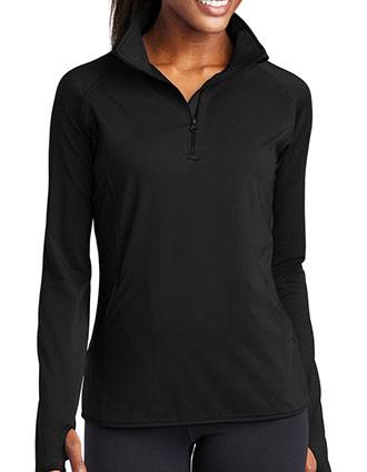 Sport-Tek  Ladies Sport Wick  Stretch Half Zip Pullover