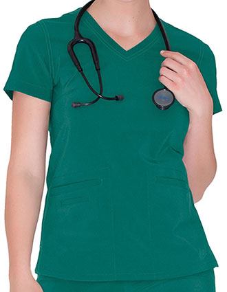 Urbane Women's Motivate V-Neck Solid Scrub Top