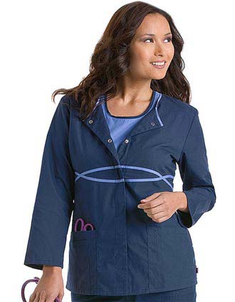 Urbane Womens Three Pocket Infinity Warm-Up Medical Scrub Jacket