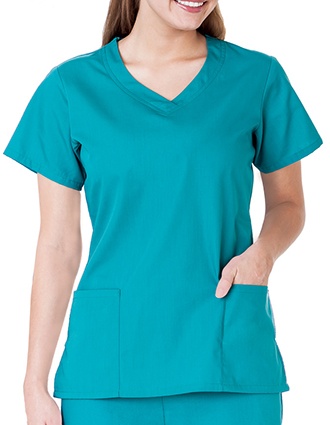 White Swan Fundamentals Ladies Overlap V-Neck Scrub Top