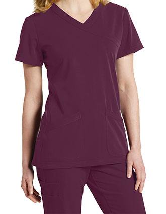 Whitecross Marvella Women's Mock Wrap Solid Scrubs Top