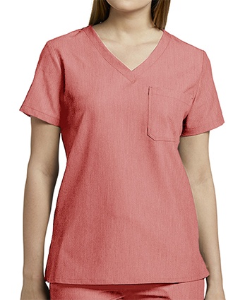 White Cross Women's Side Vent V-Neck Solid Scrub Top