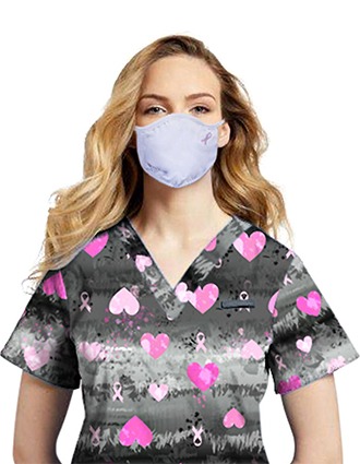 Whitecross Women's Three Layer Breast Cancer Awareness Print Face Mask