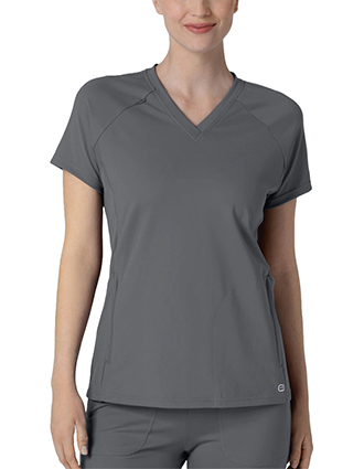 WonderWink Renew Knit Women's Flex-n-Reach V-Neck Raglan Scrub Top