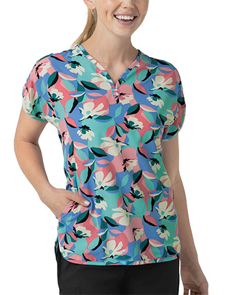 Wink Scrubs Women's Dolman Print Scrub Top in Oceanic Odyssey