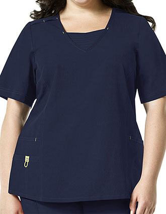 Wonderwink Plus Women's Decorative V-Neck Top