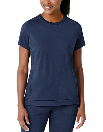 WonderWink Renew Knit Women's Flex-n-Reach Crew Neck Scrub Top