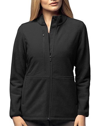 WonderWink Slate Women's Micro-Fleece Zip Jacket Black