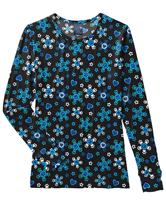 Zoe and Chloe Women's Crew Neck FurFetti Print T-Shirt