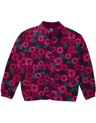 Zoe+Chloe Women's Boxy Fit Printed Fleece Jacket In Rosey Posey