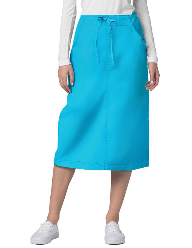 Adar Women Two Pocket Mid-Calf Drawstring Uniform Skirt
