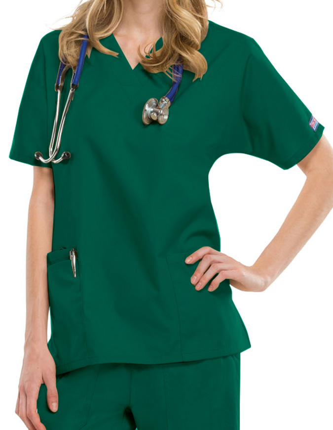 Cherokee Workwear Women's Two Patch Pockets Nurse Scrub Top