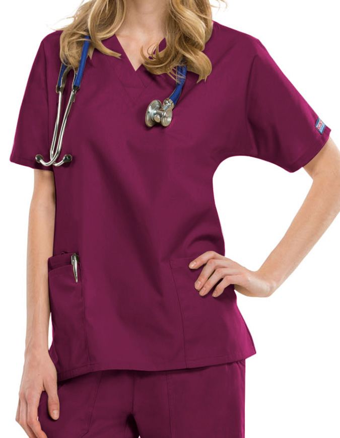 Cherokee Workwear Women's Two Patch Pockets Nurse Scrub Top