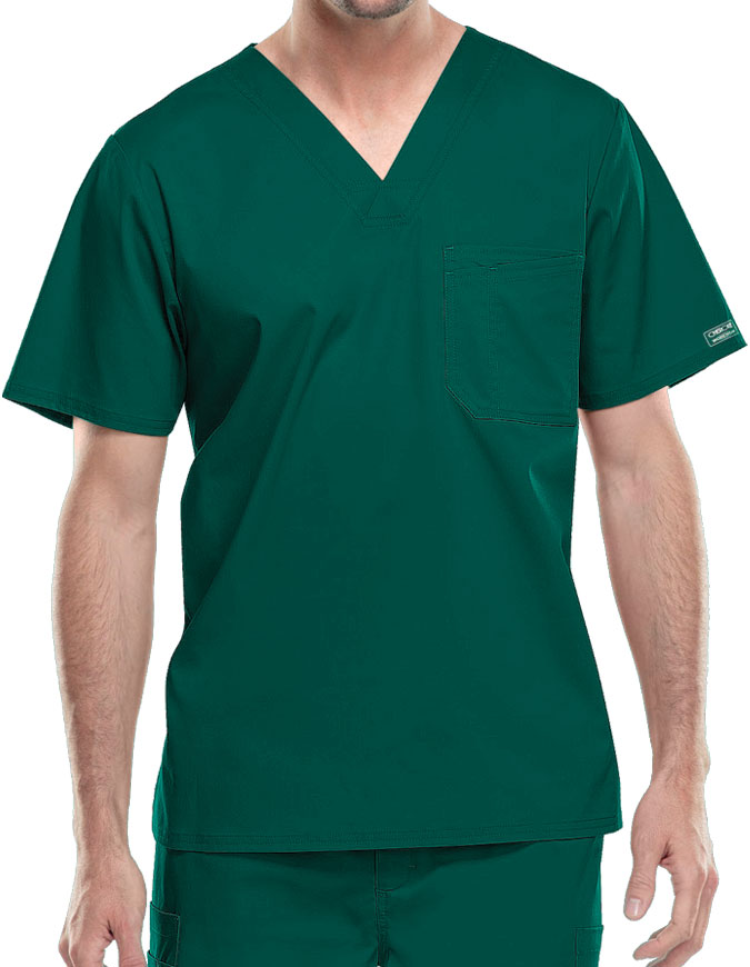 Cherokee WorkWear Men's Double Chest Pocket V-Neck Scrub Top