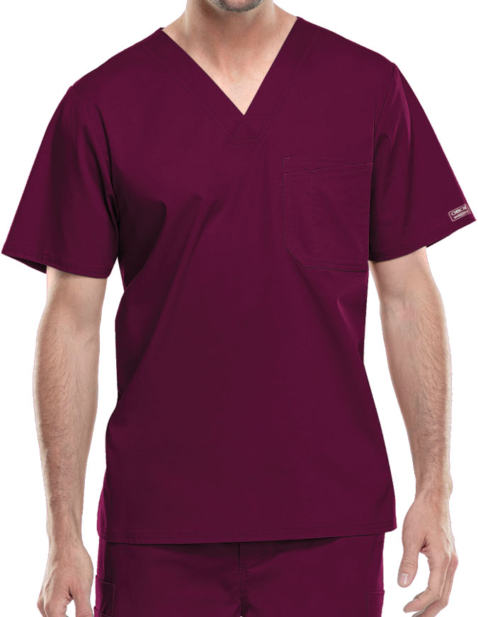 Cherokee WorkWear Men's Double Chest Pocket V-Neck Scrub Top