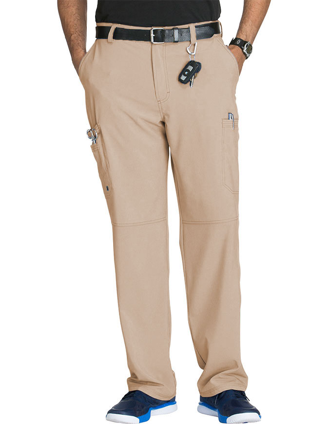 Cherokee Infinity Men's Antimicrobial Fly Front Cargo Petite Pant