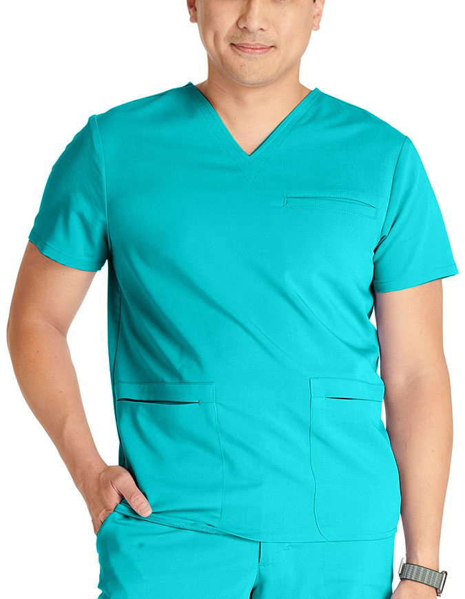 Cherokee Atmos Men's V-Neck 3 Pocket Scrub Top