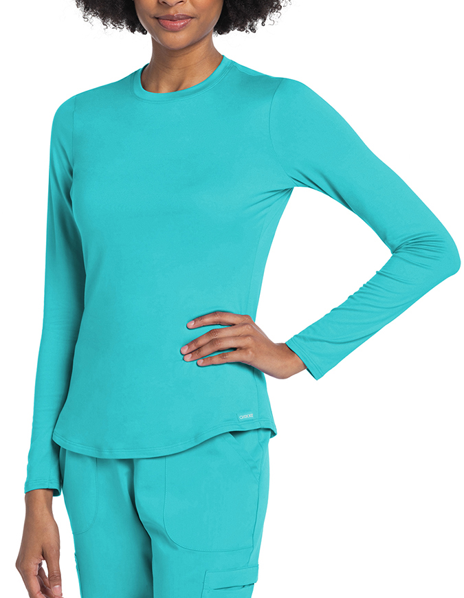 Cherokee Basics Women's Long Sleeve Underscrub Knit Tee