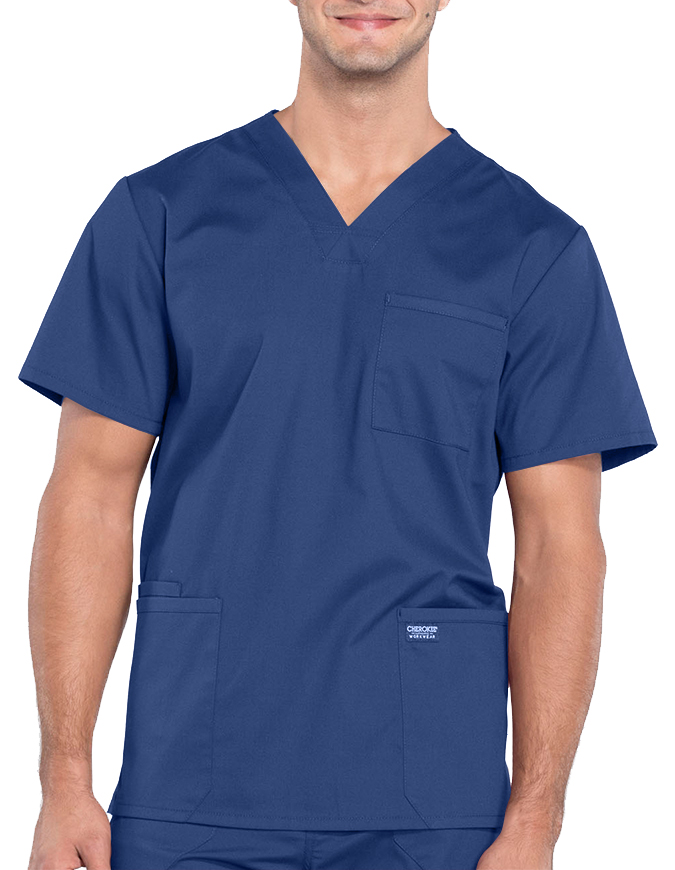 Vastramedwear’s Dark Blue/Navy Blue Scrub Suit: Cotton Women's V Neck  Scrubs . Uniform for Doctors, Nurses and Dentists, Veterinary Doctors.