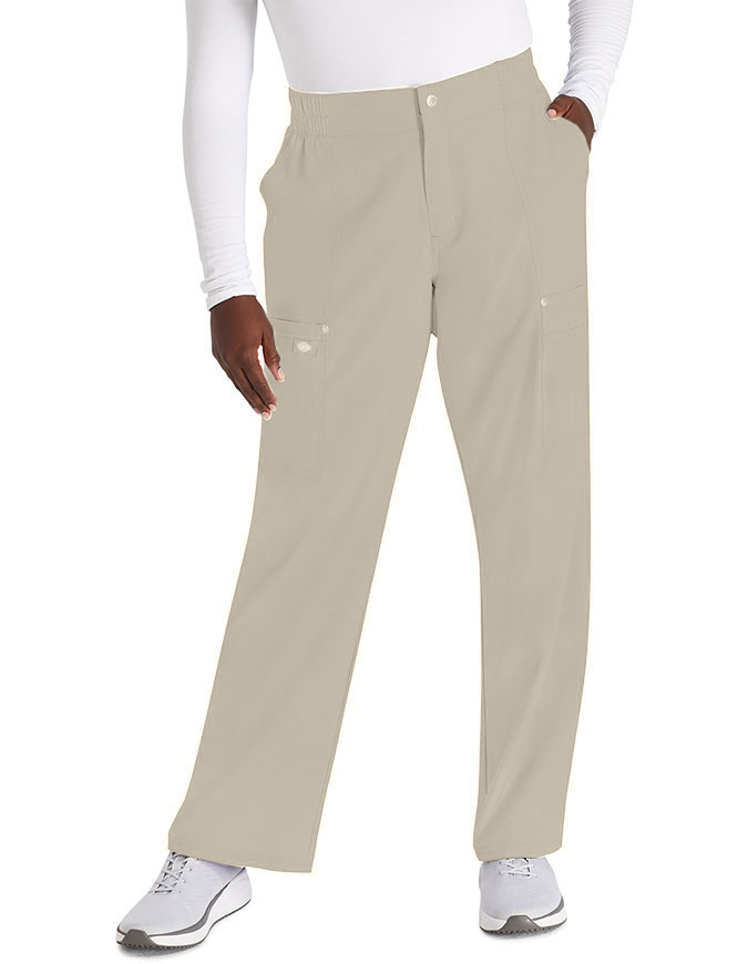 Dickies Women's Mid Rise Zip Fly Wide Leg Cargo Petite Pant