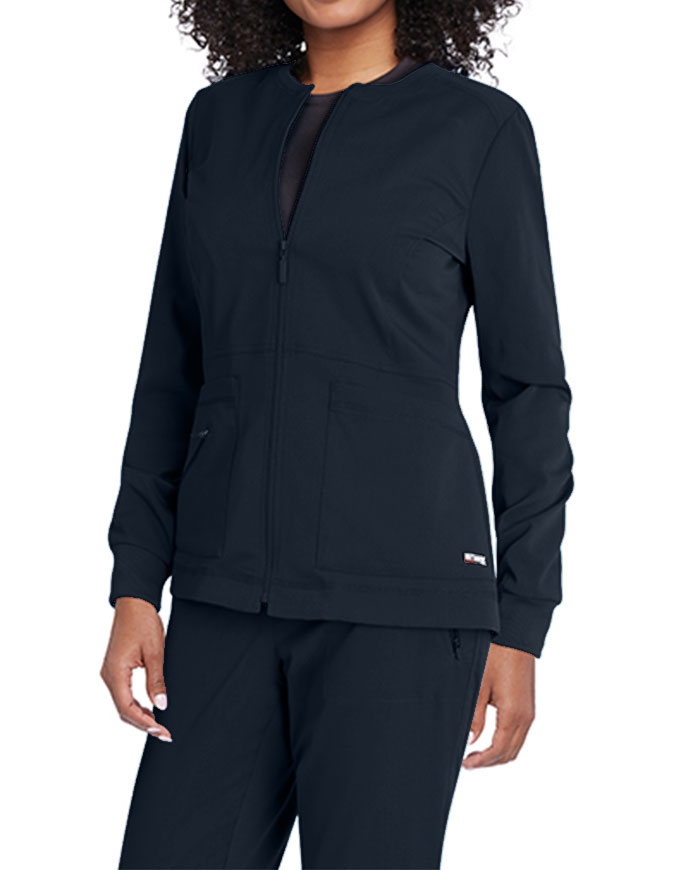 Grey's Anatomy Spandex Stretch Women's Round Neck Zip Front Jacket