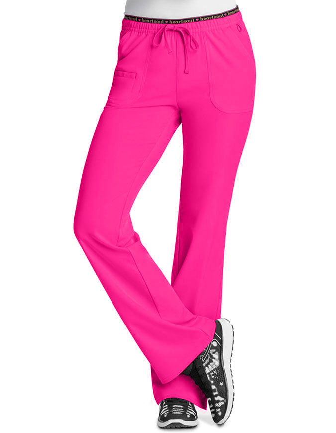 HeartSoul Women's Petite Heart Breaker Low-Rise Drawstring Scrub Pant