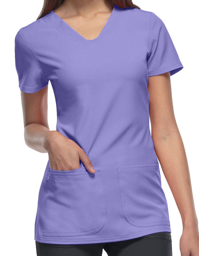 HeartSoul Women's Pitter-Pat Shaped V-Neck Scrub Top