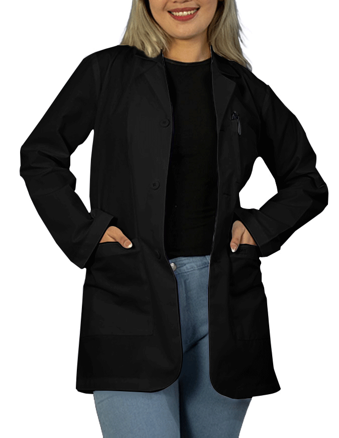 Black Nursing Lab Coats Comfy Functional Durable Pulse UniformA