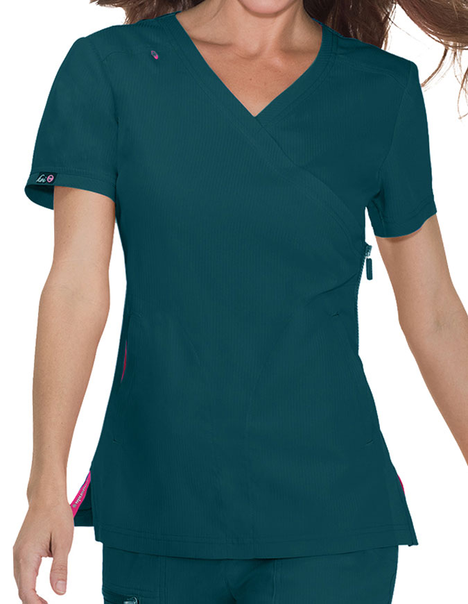 KOI Lite Women's Mockwrap Basic Philosophy Top