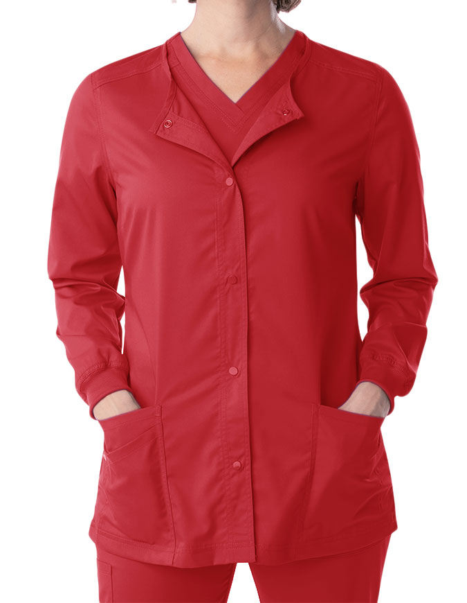 Landau Proflex Women's Snap Front Warm Up Solid Scrub Jacket