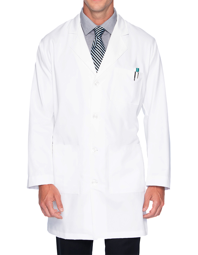 Landau Mens 37 inch Multi Pocket Twill Protective Medical Lab Coat