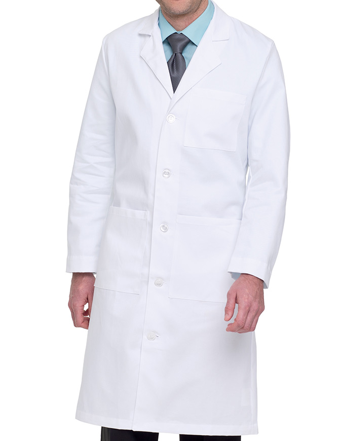 Landau Mens 43.5 inches Full Length Three Pocket Medical Lab Coat
