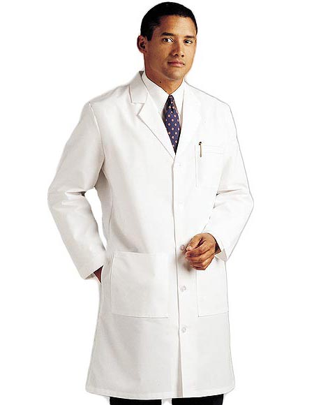 Landau Mens 41.5 inch Three Pocket Full Length Medical Lab Coat