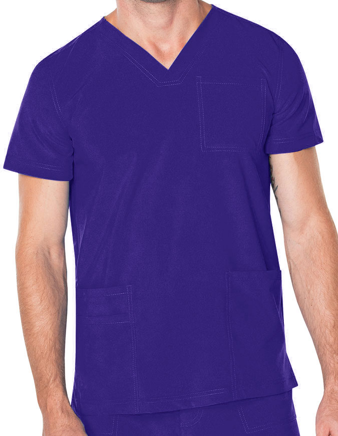 Landau Proflex Men's V-Neck Chest Pocket Solid Scrub Top