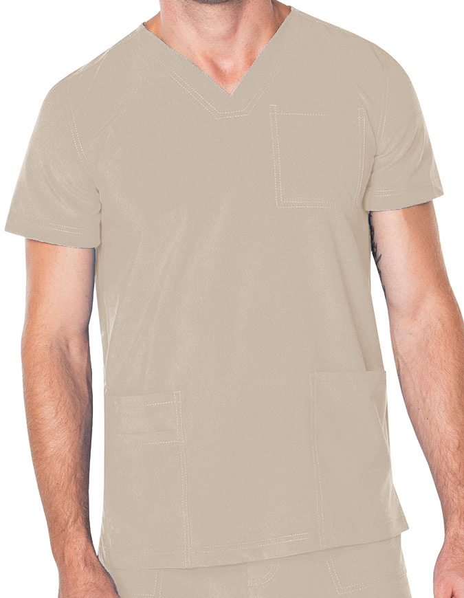 Landau Proflex Men's V-Neck Chest Pocket Solid Scrub Top