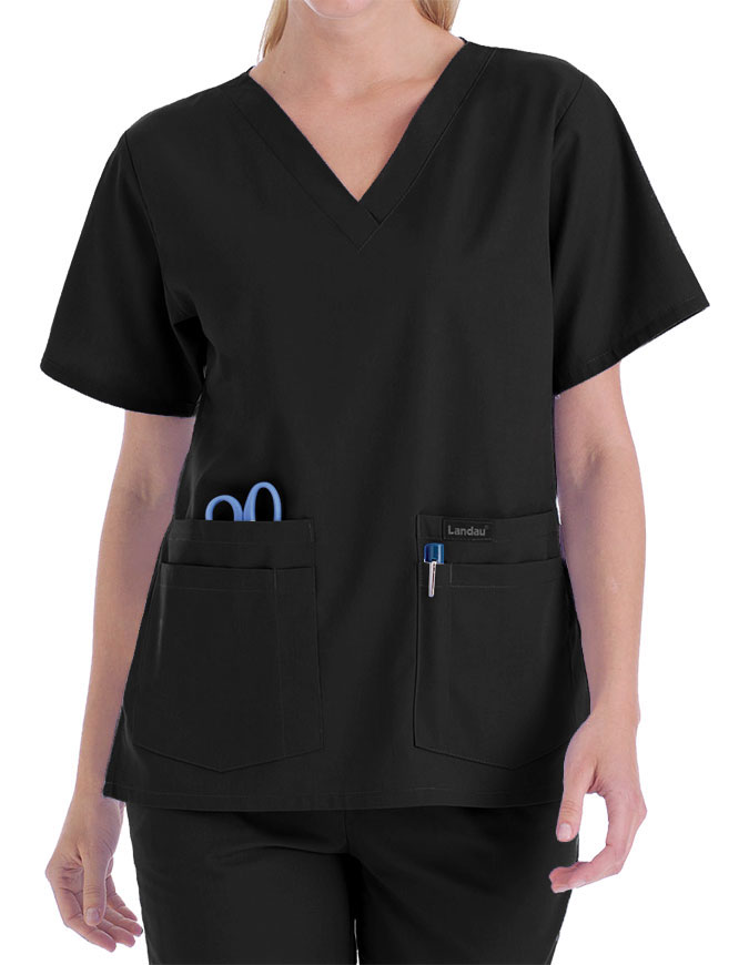 Landau Trends Women's Four Pocket V-Neck Nurse Scrub Top