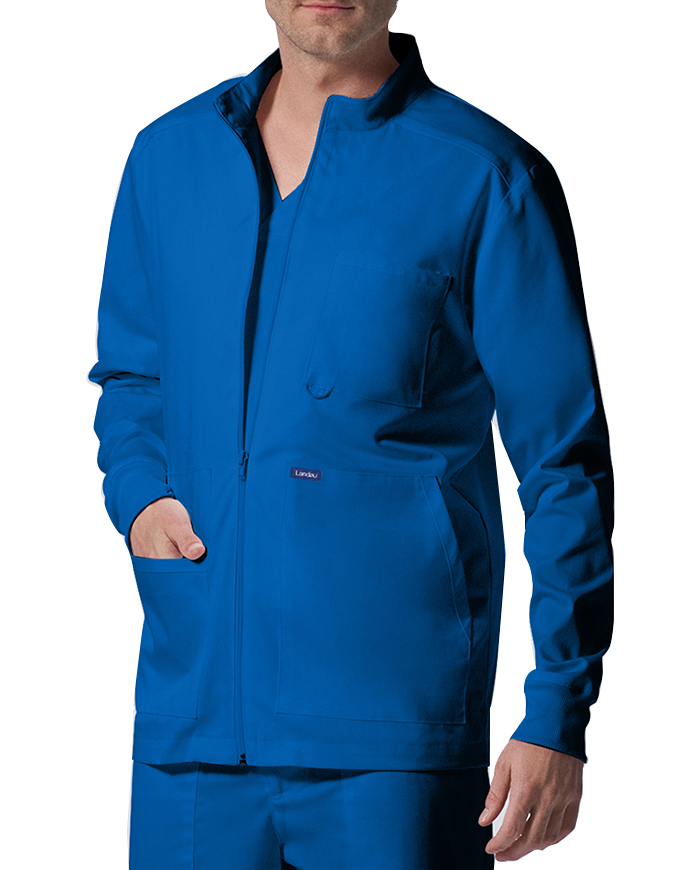 Landau ProFlex Men's Zip Front Mock Neck Scrub Jacket