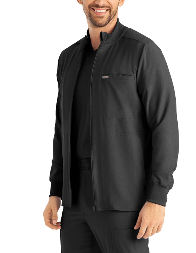Landau Forward Men's Mock Neck Jacket With Rib Details