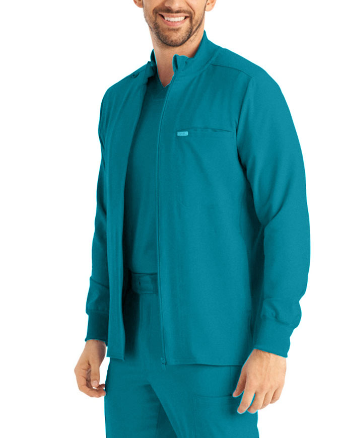 Landau Forward Men's Mock Neck Jacket With Rib Details