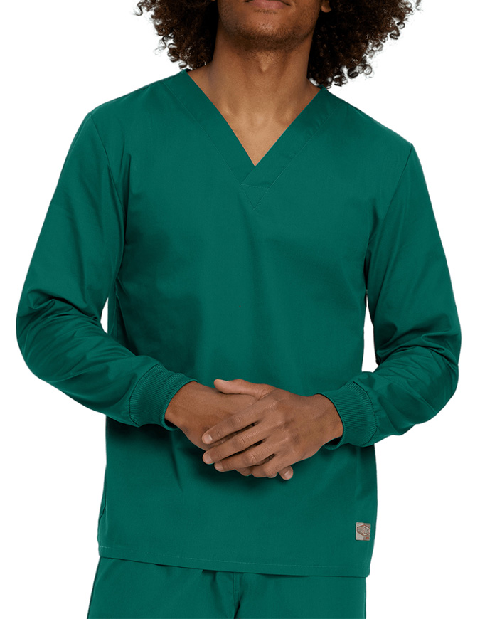 Landau Unisex No Pocket V-Neck Long Sleeve Scrub Top