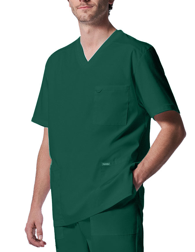 Landau ProFlex Men's 4 Pocket V-Neck Scrub Top