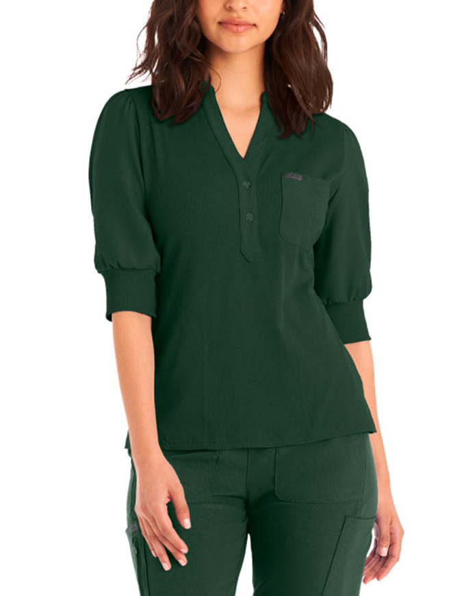 Landau Forward 3-Pocket Rib Knit Collar Top