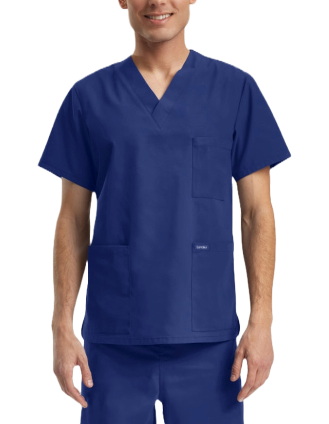 Landau Essentials Unisex 3-Pocket V-Neck Scrub Top
